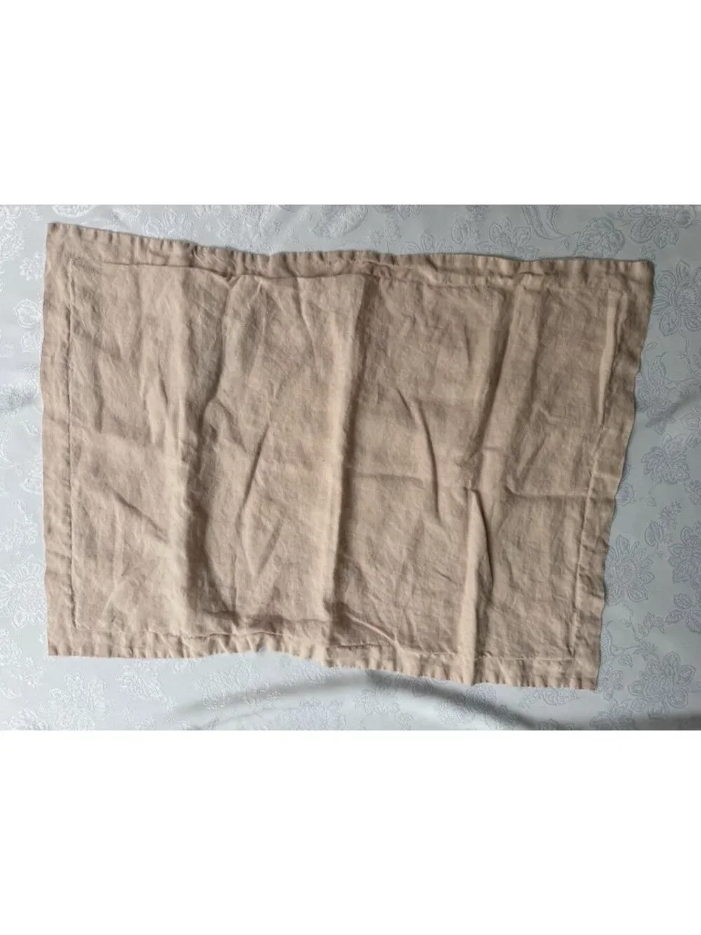 SIJO Single Full Queen Pillowcase French Flax Linen Envelope Peach Pink 31 X 22